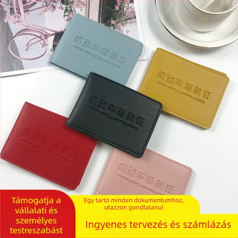 PU bőrből készült jogosítványtartó