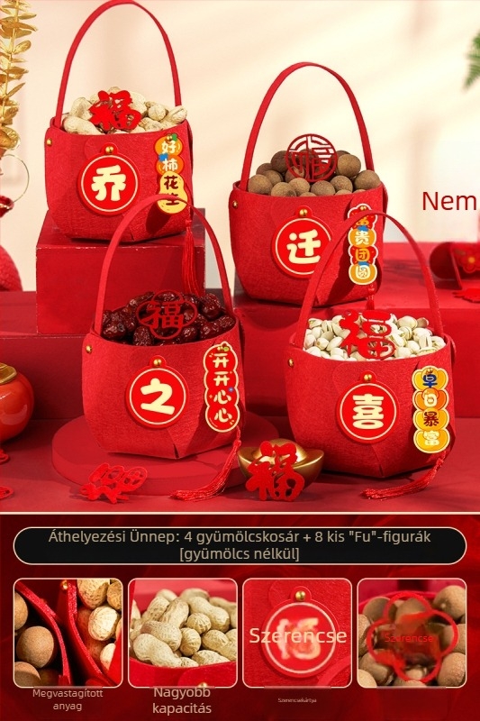 Gyümölcstál díszítő készlet az új lakás ceremóniájához, kínai stílus, könnyű luxus retro, márka Come to Pleasure, anyag: más
