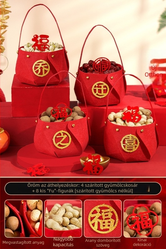 Gyümölcstál díszítő készlet az új lakás ceremóniájához, kínai stílus, könnyű luxus retro, márka Come to Pleasure, anyag: más