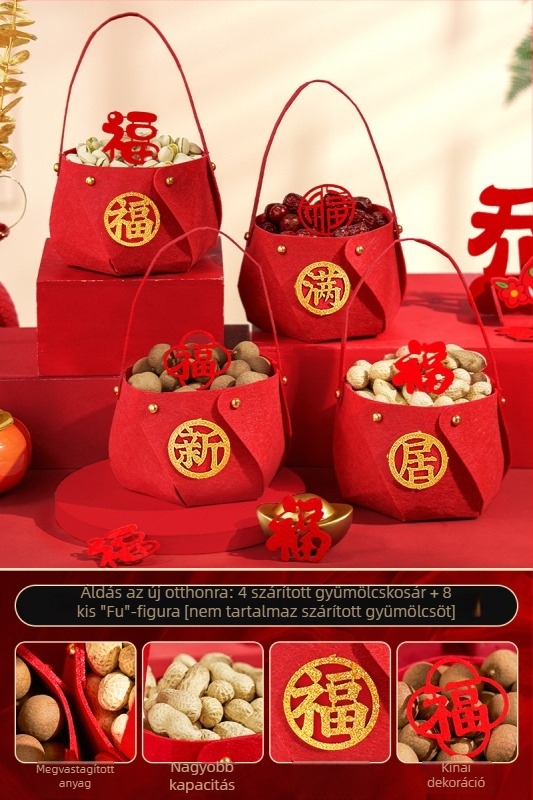 Gyümölcstál díszítő készlet az új lakás ceremóniájához, kínai stílus, könnyű luxus retro, márka Come to Pleasure, anyag: más