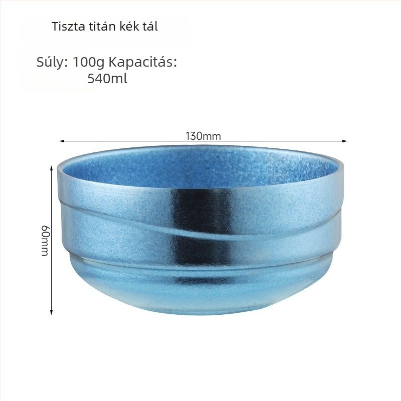 Titánium dupla rétegű szigetelt tálkészlet kültéri használatra – kerek formájú, Crystal Ice Flower felületű luxus étkészlet