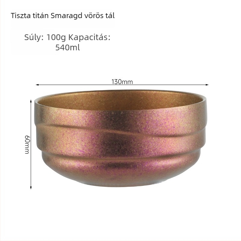 Titánium dupla rétegű szigetelt tálkészlet kültéri használatra – kerek formájú, Crystal Ice Flower felületű luxus étkészlet