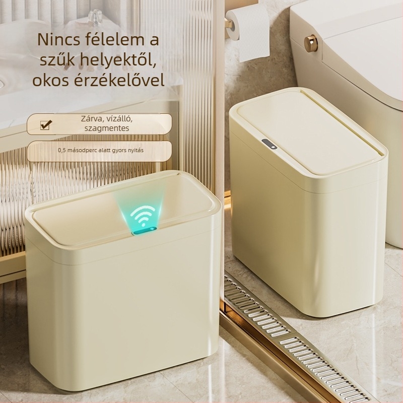 Induktív nyitású okos hulladékgyűjtő, 13–17 L kapacitás, PP, nappali, hálószoba, iroda, hotel és konyha számára