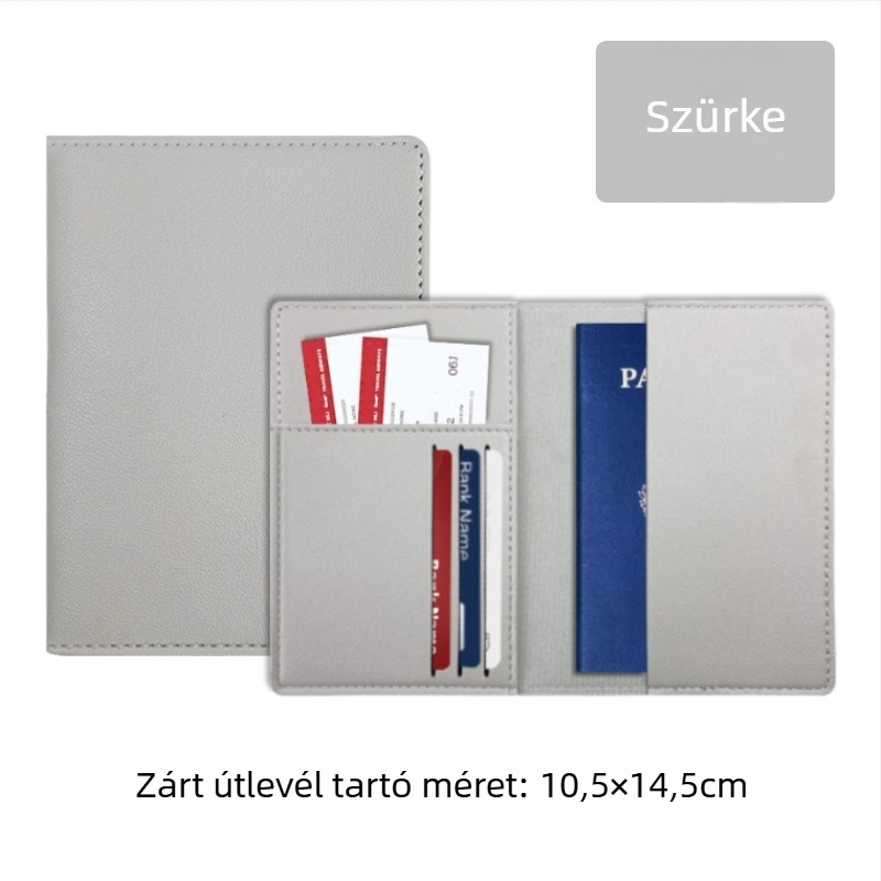 PU bőr útlevél-tartó poliészter bélés, egyszínű dizájn, uniszex