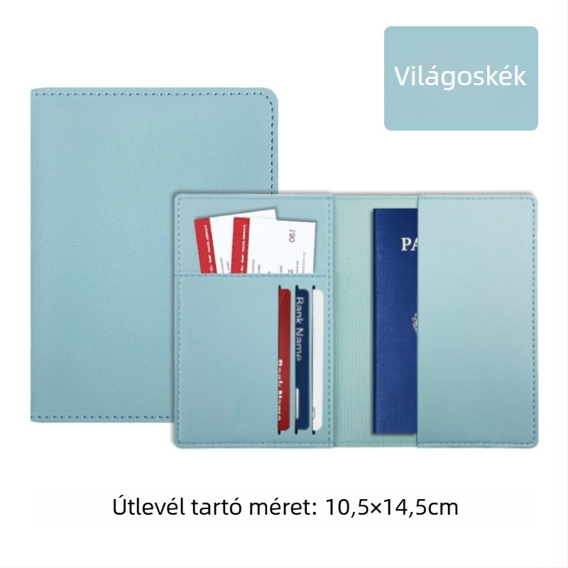 PU bőr útlevél-tartó poliészter bélés, egyszínű dizájn, uniszex