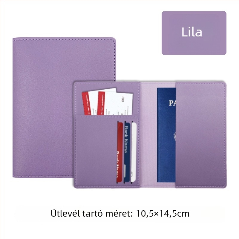 PU bőr útlevél-tartó poliészter bélés, egyszínű dizájn, uniszex