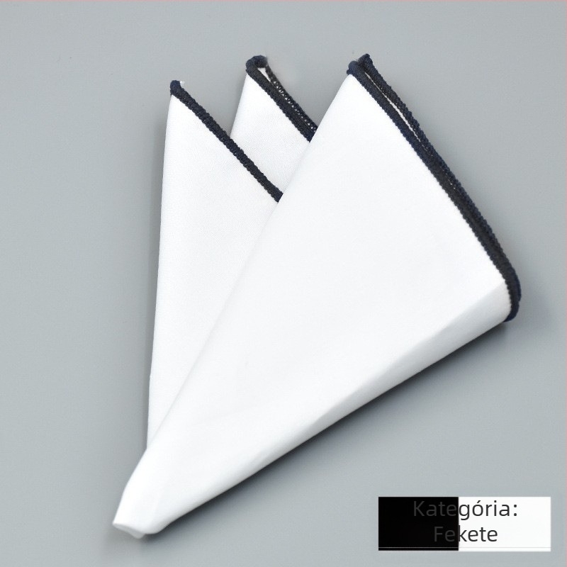 Pamut zsebkendő zakóhoz, monokróm mintázat, jacquard szövés, pamut bélés