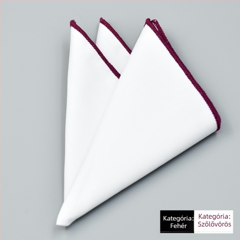 Pamut zsebkendő zakóhoz, monokróm mintázat, jacquard szövés, pamut bélés