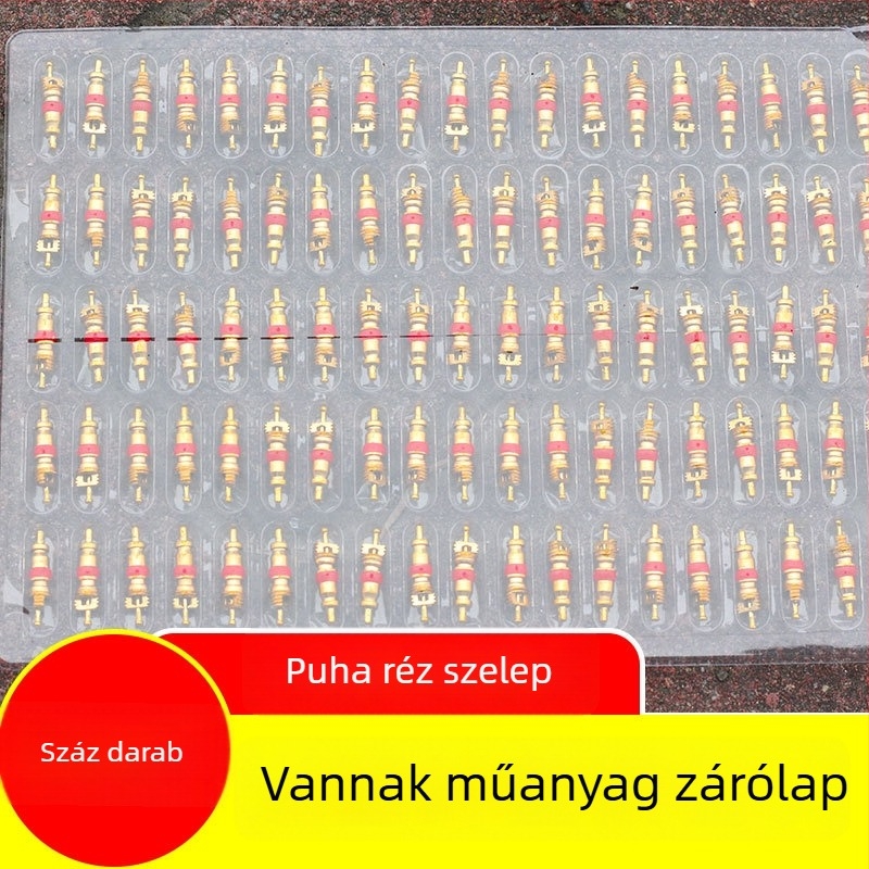 Tubeless szelep, réz maggal, nagy belső üreggel, olasz menet, általános használatra