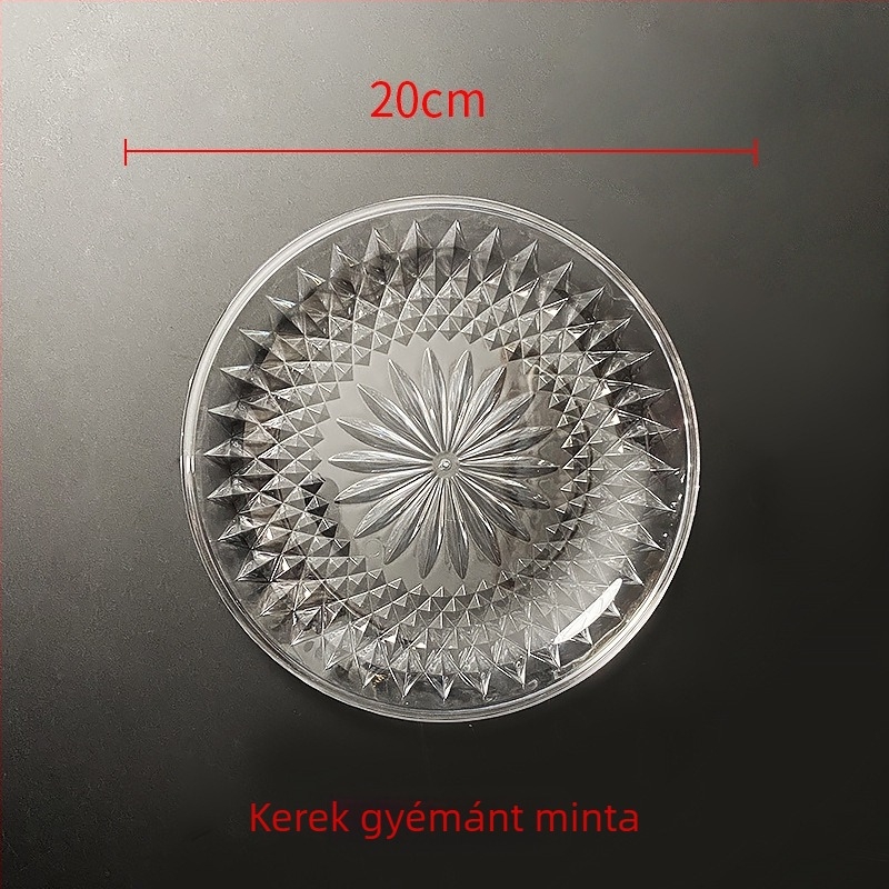 Akril gyümölcstál jégmintás, kör alakú, könnyű luxus retro stílus (Anyag: Akril; Kategória: Gyümölcstál; Márka: Luminous suit battery; Stílus: Könnyű luxus retro; Minőség: Premium)