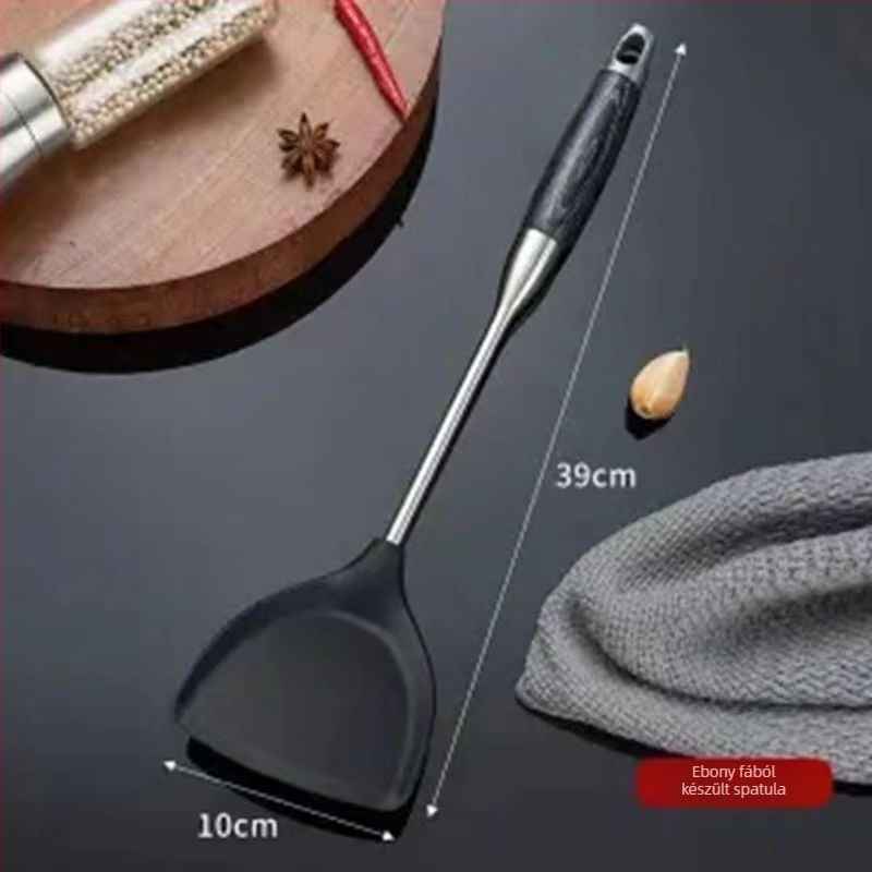 Konyhai szilikon spatula készlet rozsdamentes acél fogantyúval | élelmiszer-minőségű szilikon, tapadásmentes, magas hőállóság, csúszásgátló