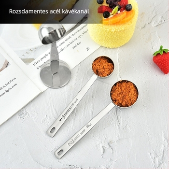 Rozsdamentes acél mérőkanál skálával, 15 ml/30 ml, modern design sütéshez