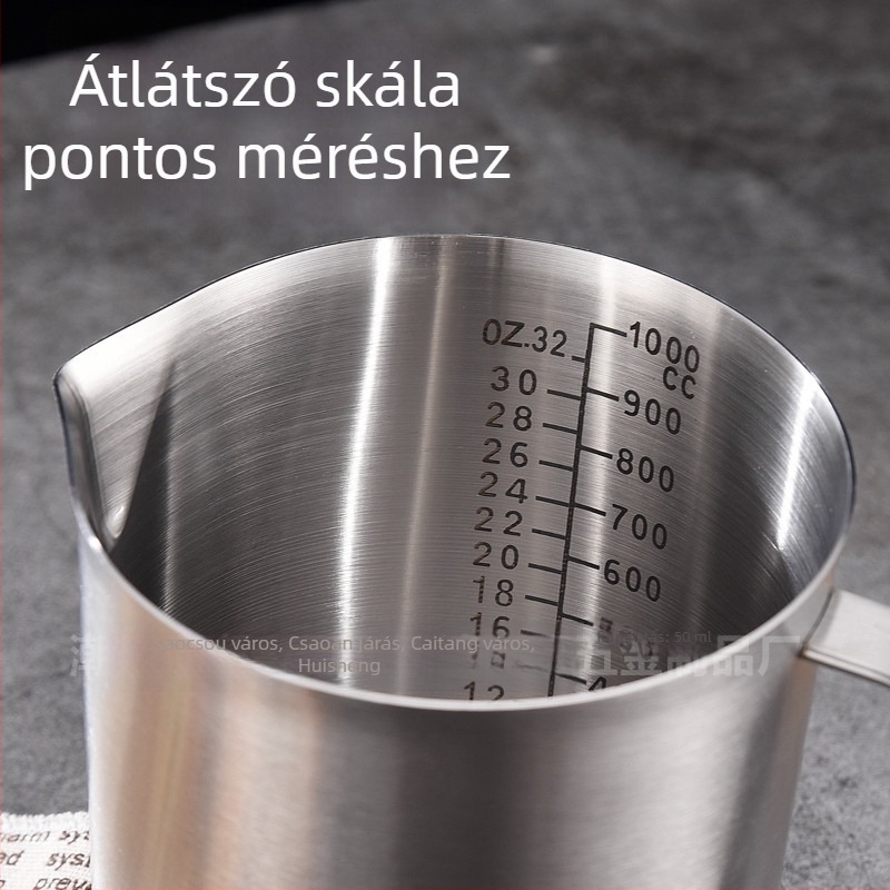 Huisheng 304 rozsdamentes acél mérőcsésze skálával – konyhai sütéshez mérőedény és kanál
