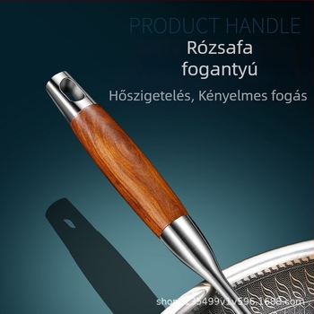 304 rozsdamentes acél konyhai készlet rozsafa fogantyúval — spatula, leveskanál, szitkanál és gombák sütésére szolgáló kanál