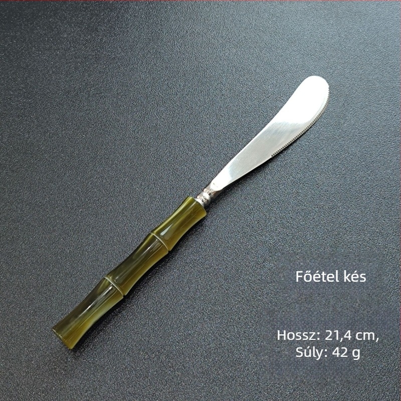 Kés, villa és kanál készlet – kézzel készített 304 rozsdamentes acélból, bambusz-összekapcsolódás dizájn, tükrös felület, új kínai stílus