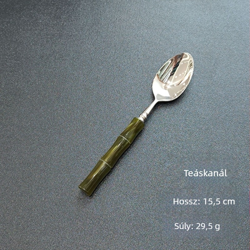 Kés, villa és kanál készlet – kézzel készített 304 rozsdamentes acélból, bambusz-összekapcsolódás dizájn, tükrös felület, új kínai stílus