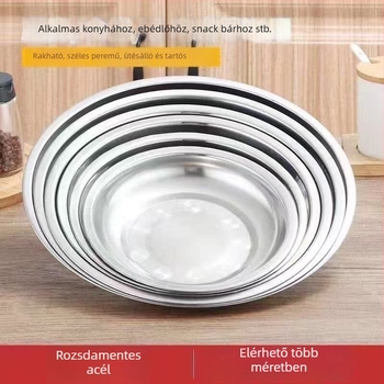 Rozsdamentes acél kör alakú tál, többfunkciós lapos tál konyhához és grillhez, modern egyszerű stílus