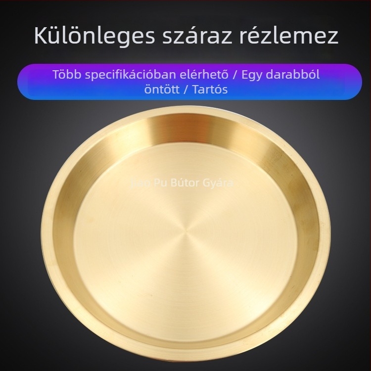 Nemesfémből készült kör alakú tál gőzölésre hal és csirke számára, kínai stílusú, egyszerű dizájn, ideális személyes ajándék közeli hozzátartozónak