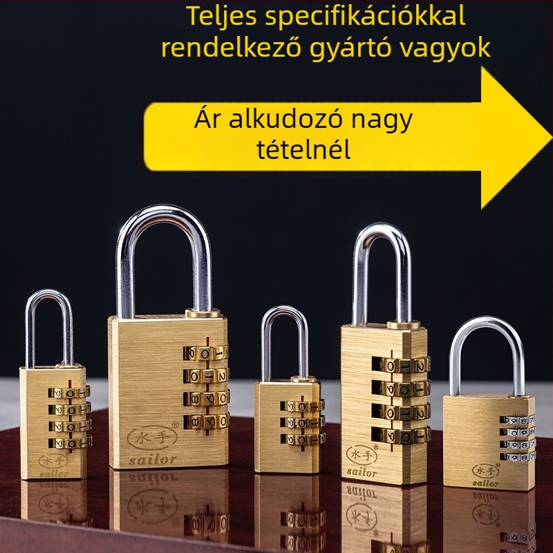 4-digits jelszavas zár szekrényekhez, poggyászokhoz és fiókokhoz – fémből, modell C, 3 mm-es zárókar vastagság, zárkar közötti távolság 21.5–41.8 mm