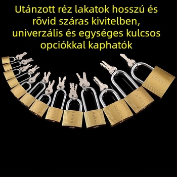 C típusú vas lakat, pin-tumbler mechanizmus, egykulcsos, kompakt test, kulcs mellékelve