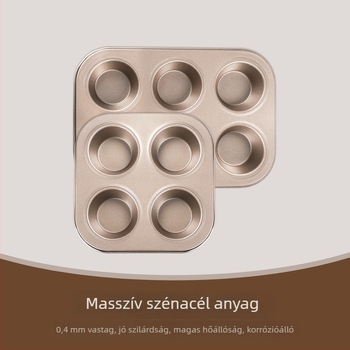Piskótaforma – téglalap, szénacél, 4/6/12 csésze opciók