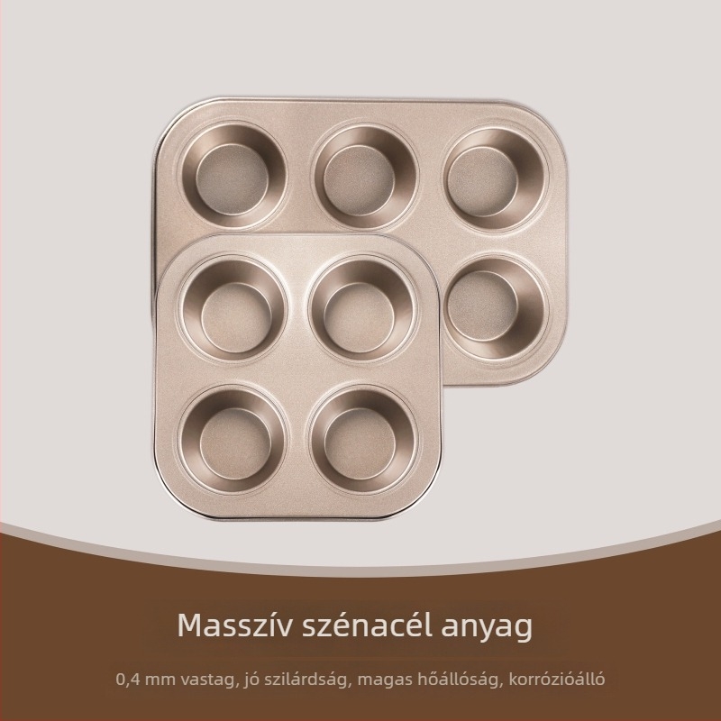 Piskótaforma – téglalap, szénacél, 4/6/12 csésze opciók