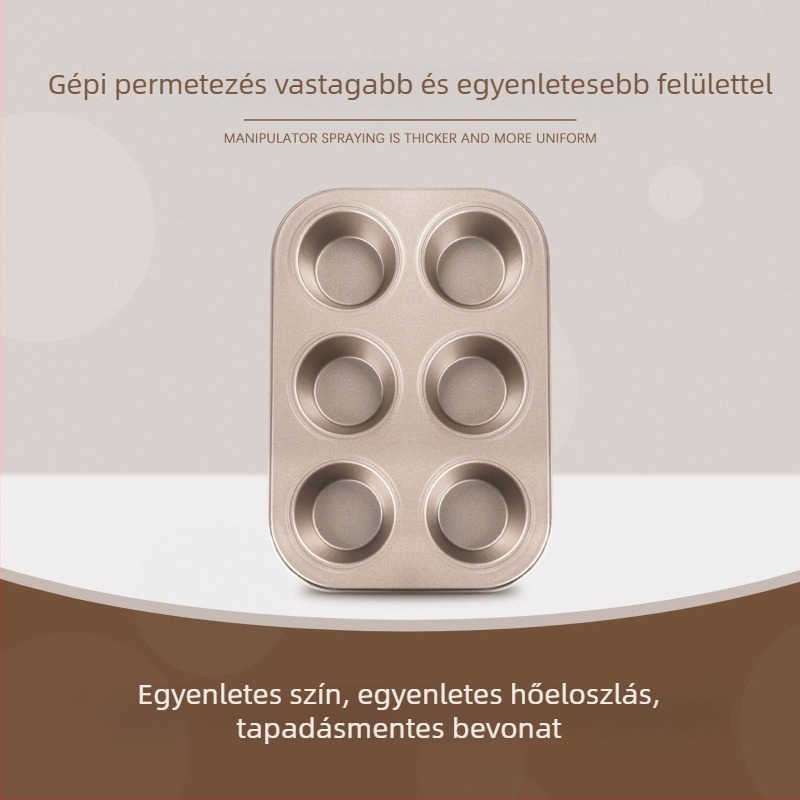 Piskótaforma – téglalap, szénacél, 4/6/12 csésze opciók