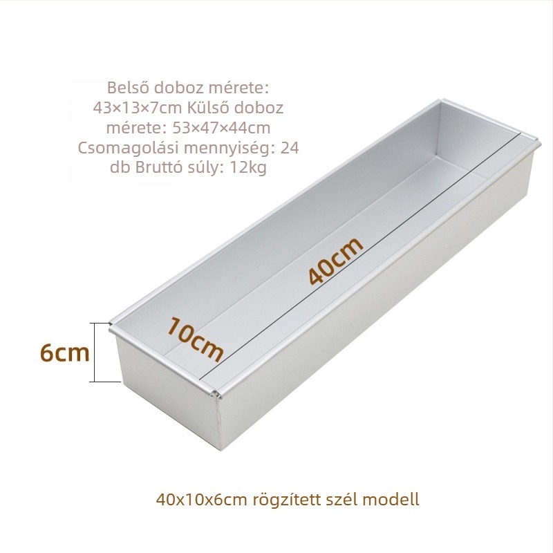 Jyf alumínium ötvözetű, fedeles tortaforma, téglalap alakú nyílással, tiramisu, sajttorta és mousse számára