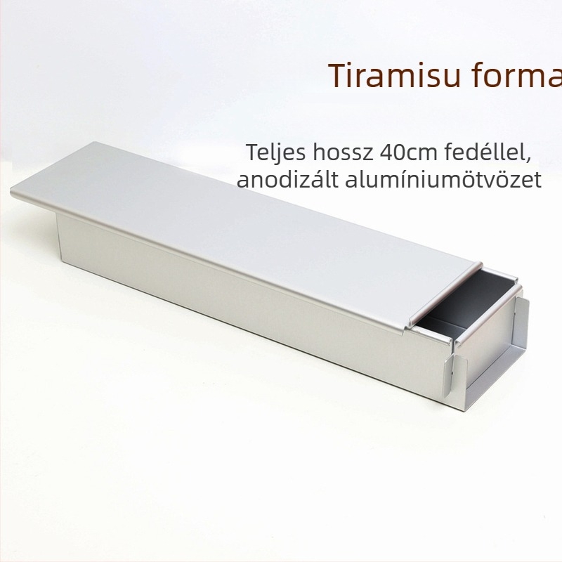 Jyf alumínium ötvözetű, fedeles tortaforma, téglalap alakú nyílással, tiramisu, sajttorta és mousse számára
