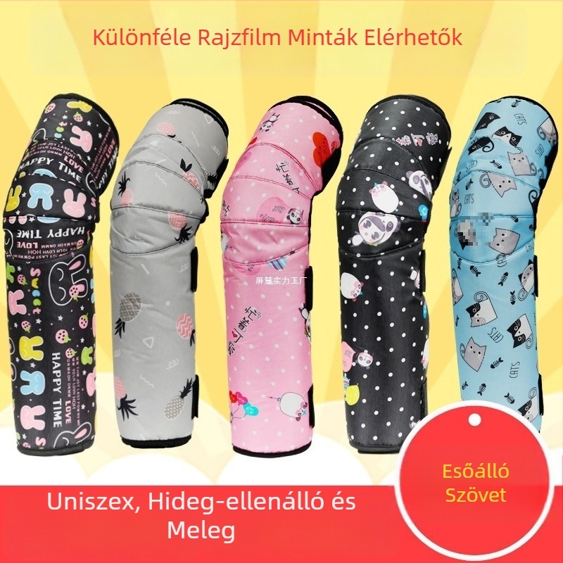 Téli gyerek térdvédők — vastag, szélálló védelem kerékpározáshoz és elektromos járművekhez
