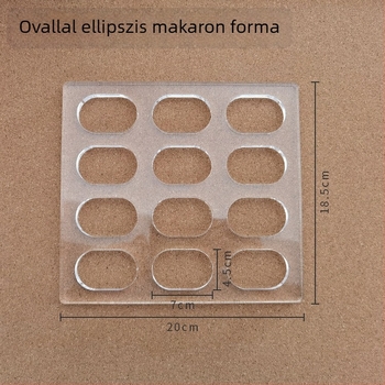 Akrilból készült aszimmetrikus Dacquoise sütőforma, ovál-szív alakú, modern minimalist stílus.