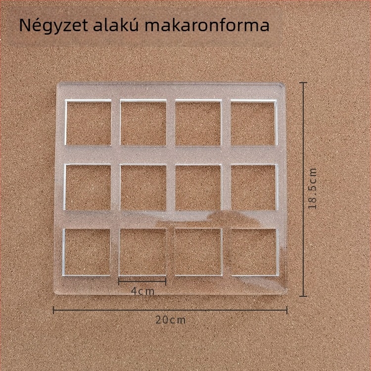 Akrilból készült aszimmetrikus Dacquoise sütőforma, ovál-szív alakú, modern minimalist stílus.