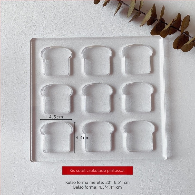 Akrilból készült aszimmetrikus Dacquoise sütőforma, ovál-szív alakú, modern minimalist stílus.
