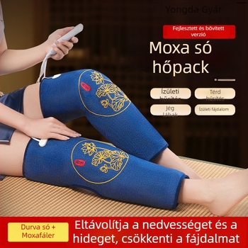 Elektromos fűtésű térdmelegítő párna sótáskával és moxibusztikus melegkompresszióval otthoni fizioterápiához