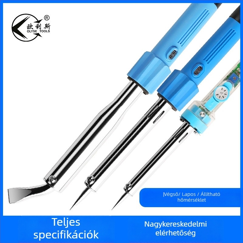 Rézhegyű elektromos forrasztóvas, állítható hőmérséklet 200–450°C, 220V, 235 mm hosszú, teljesítmény 30–300W