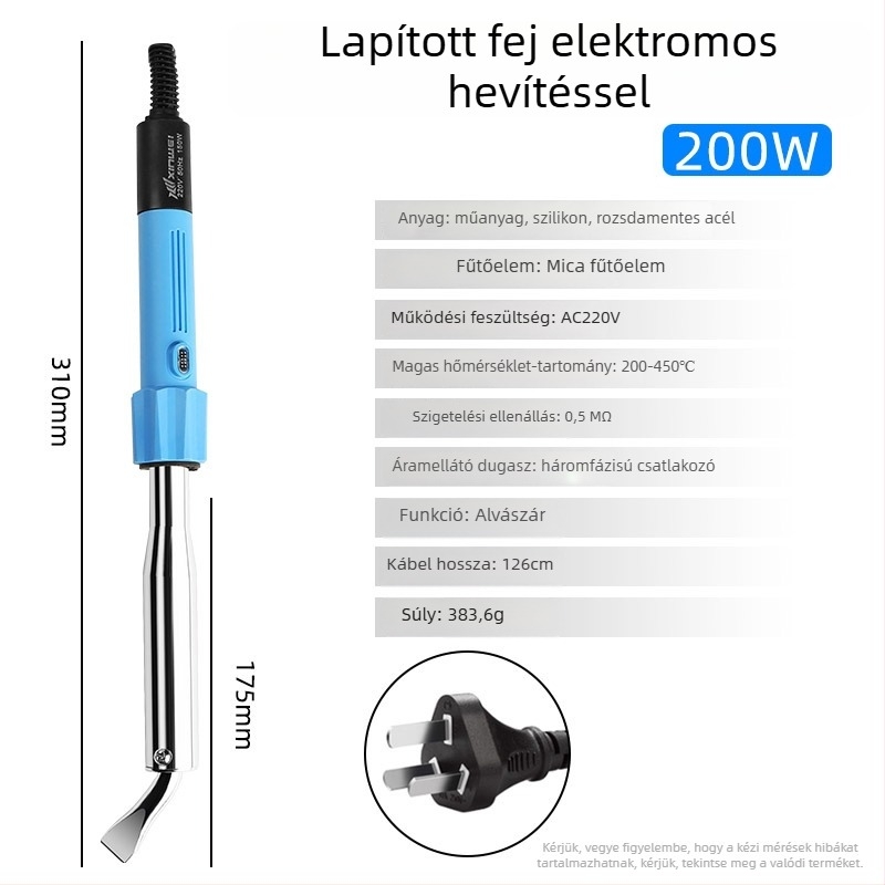 Rézhegyű elektromos forrasztóvas, állítható hőmérséklet 200–450°C, 220V, 235 mm hosszú, teljesítmény 30–300W