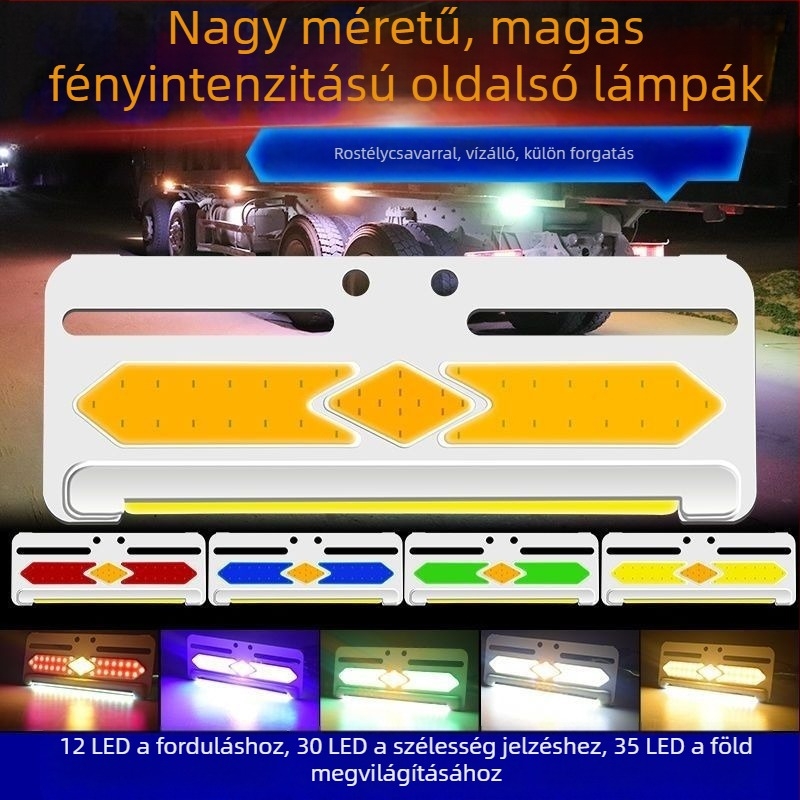 Kamion oldalsó COB LED világítás, 24V/12V, 8W, 5000K, 50 000 óra élettartam, nagy ultra vékony
