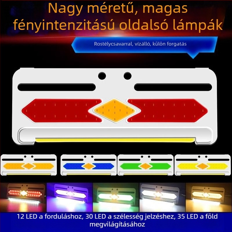 Kamion oldalsó COB LED világítás, 24V/12V, 8W, 5000K, 50 000 óra élettartam, nagy ultra vékony