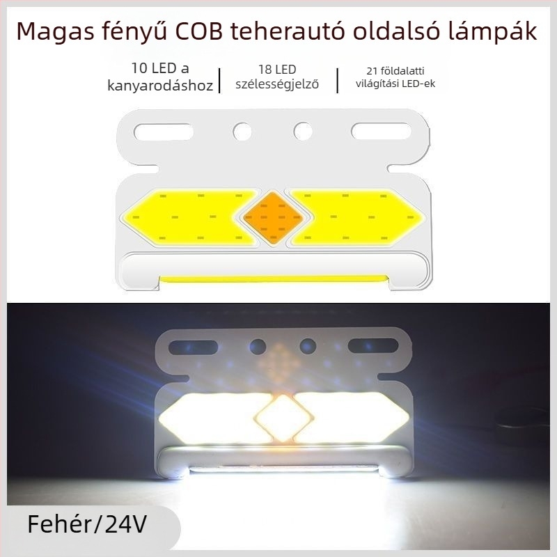 Kamion oldalsó COB LED világítás, 24V/12V, 8W, 5000K, 50 000 óra élettartam, nagy ultra vékony