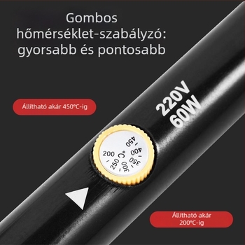 Elektromos forrasztópisztoly digitális kijelzővel és hőmérséklet-szabályozással – rozsdamentes acélból készült DIY hegesztő készlet