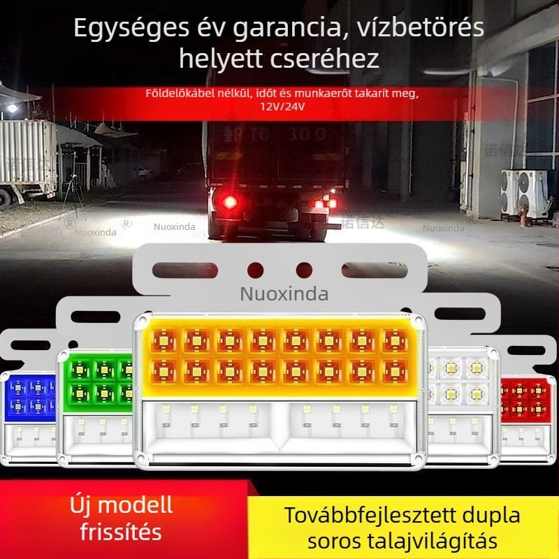Teherautó-tráler oldalsó LED világítás, 12/24V, IP68 vízálló, kétsoros LED világítás, PC ház, élettartam 50 000 óra