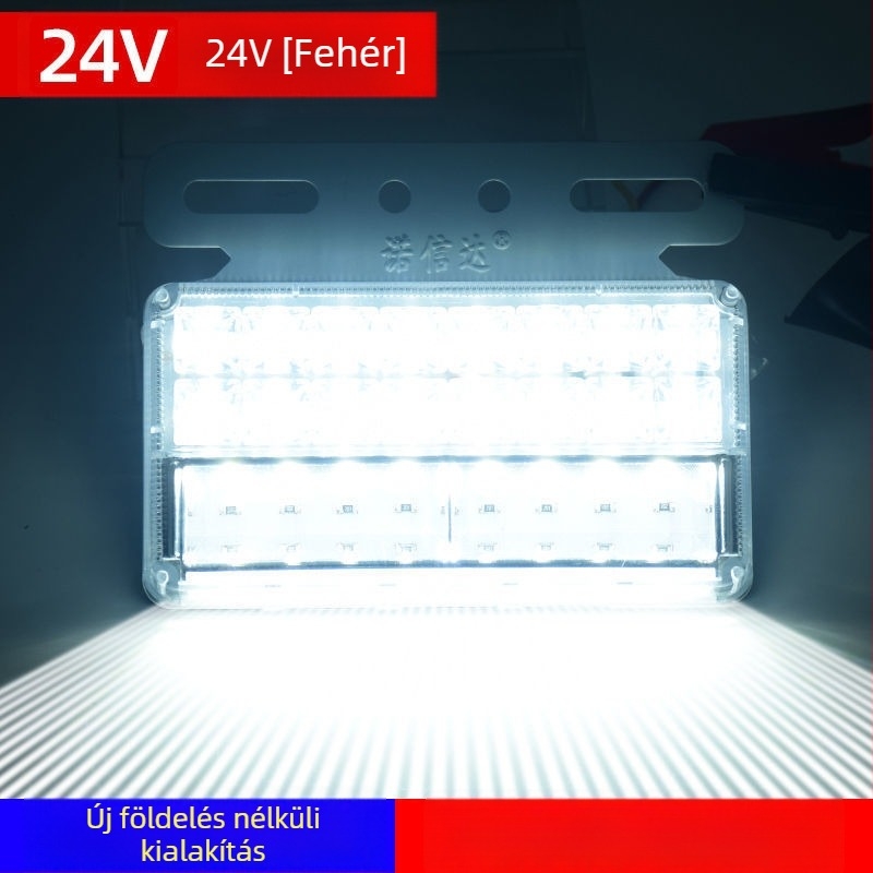 Teherautó-tráler oldalsó LED világítás, 12/24V, IP68 vízálló, kétsoros LED világítás, PC ház, élettartam 50 000 óra