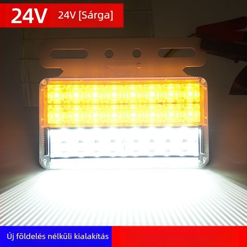 Teherautó-tráler oldalsó LED világítás, 12/24V, IP68 vízálló, kétsoros LED világítás, PC ház, élettartam 50 000 óra