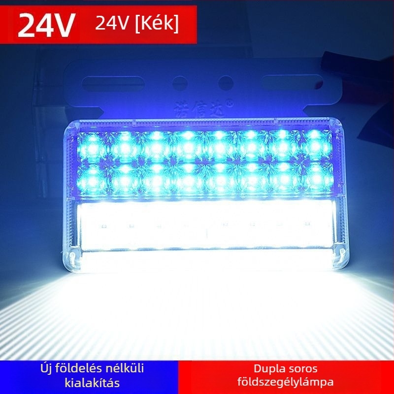 Teherautó-tráler oldalsó LED világítás, 12/24V, IP68 vízálló, kétsoros LED világítás, PC ház, élettartam 50 000 óra