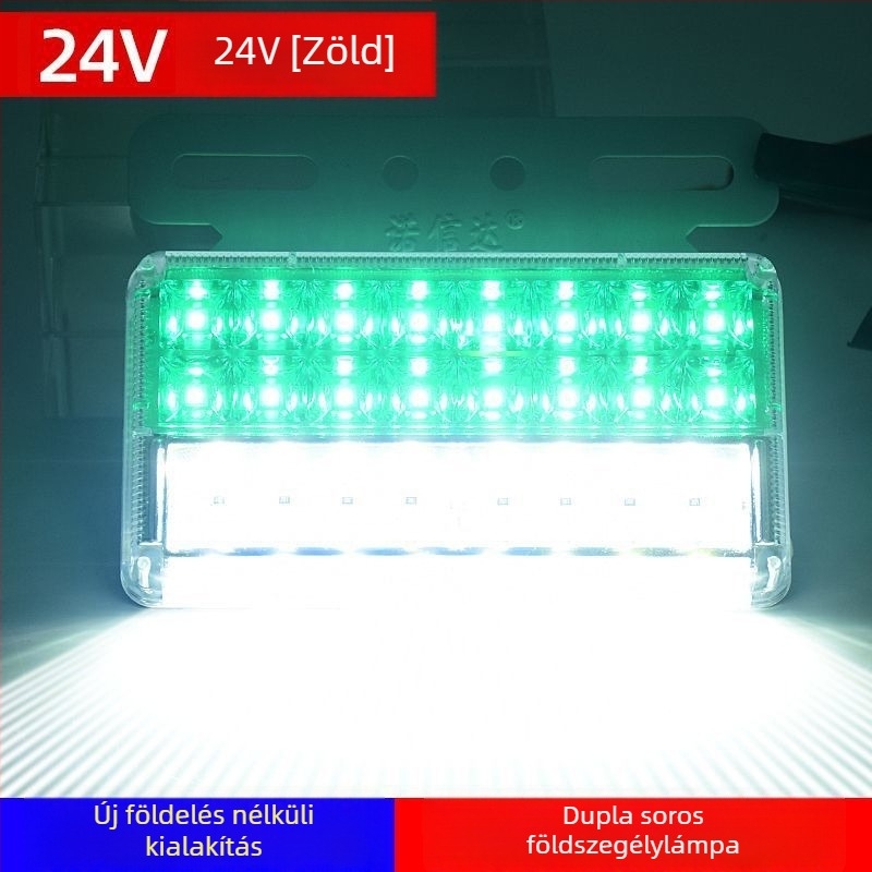 Teherautó-tráler oldalsó LED világítás, 12/24V, IP68 vízálló, kétsoros LED világítás, PC ház, élettartam 50 000 óra