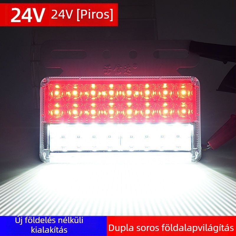 Teherautó-tráler oldalsó LED világítás, 12/24V, IP68 vízálló, kétsoros LED világítás, PC ház, élettartam 50 000 óra