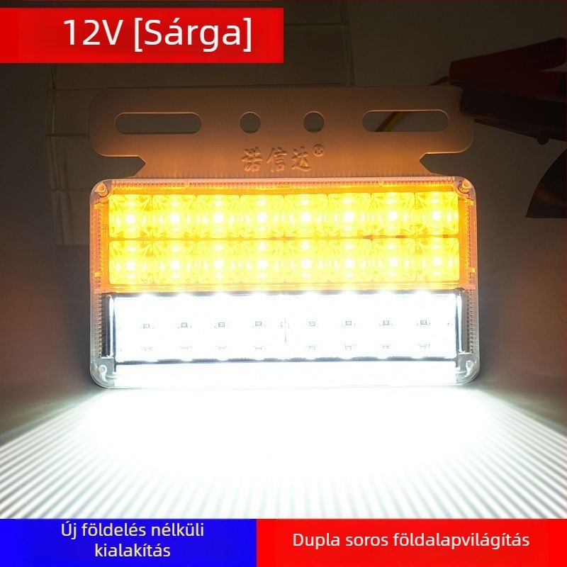 Teherautó-tráler oldalsó LED világítás, 12/24V, IP68 vízálló, kétsoros LED világítás, PC ház, élettartam 50 000 óra