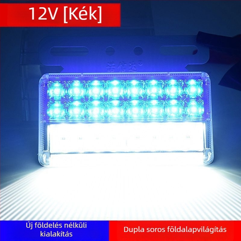 Teherautó-tráler oldalsó LED világítás, 12/24V, IP68 vízálló, kétsoros LED világítás, PC ház, élettartam 50 000 óra