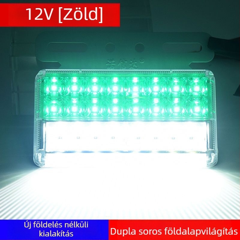 Teherautó-tráler oldalsó LED világítás, 12/24V, IP68 vízálló, kétsoros LED világítás, PC ház, élettartam 50 000 óra