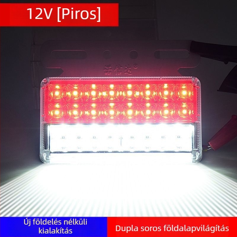 Teherautó-tráler oldalsó LED világítás, 12/24V, IP68 vízálló, kétsoros LED világítás, PC ház, élettartam 50 000 óra